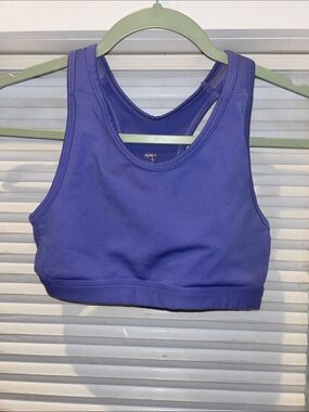 Moving Comfort Racerback Sports Bra Purple Keyhole Back S 32BC 34B
